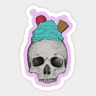 Skull Ice Cream Sticker